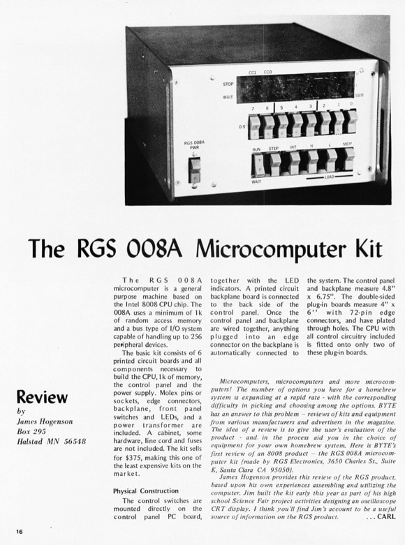 RGS 008A Microcomputer Kit