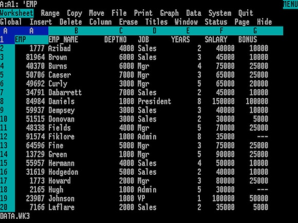 lotus1-2-3 DOS