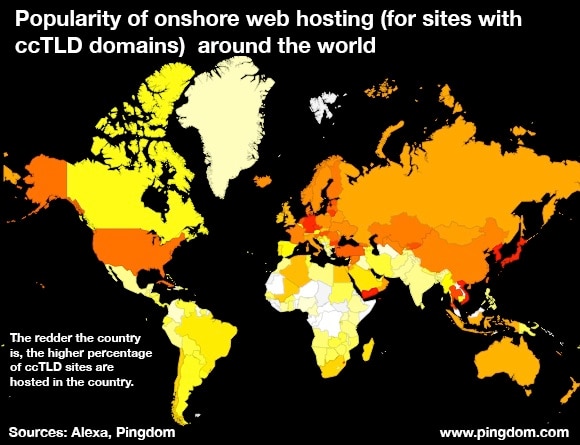 onshore web hosting map
