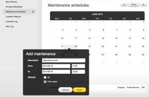 Maintenance schedule