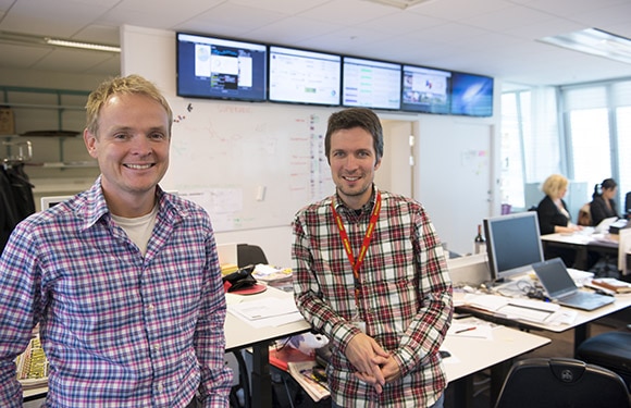 From the left: Christian Lizell, Project Manager, and Tobias Järlund, Lead Developer.